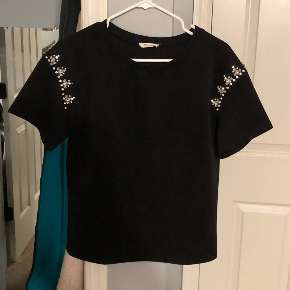Embellished Black Blouse